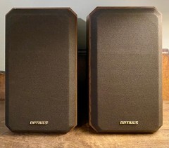 OPTIMUS STS 50AV 40-8230 SPEAKER PAIR WOOD GRAIN BROWN 8 OHMS 40W RMS MALAYSIA