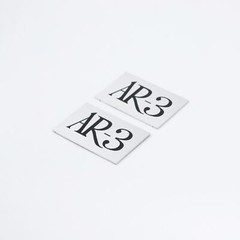 AR-3 Acoustic Research Speaker Badge Aluminum Logo 42mm(1.65&Prime;)X26mm(1.02&Prime;)