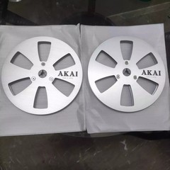 One Pair silvery TAPE REEL Akai 7&Prime; inch Light Metal Aluminum Take Up Reel