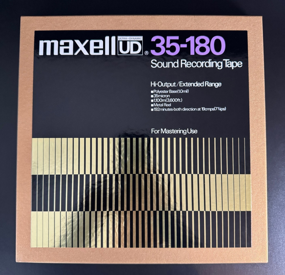 NOS Maxell UD 35-180 10.5&Prime; Metal Reel to Reel Tape 3600 Ft w/Box & Inserts