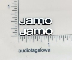 Jamo Speaker Badge Logo Pair Silver Incised Plastic