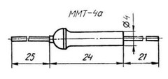 4pcs. MMT-4 / ММТ-4 Thermistors rod and tubular non-insulated 6.8 kOhm USSR