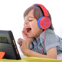 Kids Headphones Wired, Stereo Foldable Tangle-Free 3.5mm Jack Adjustable On