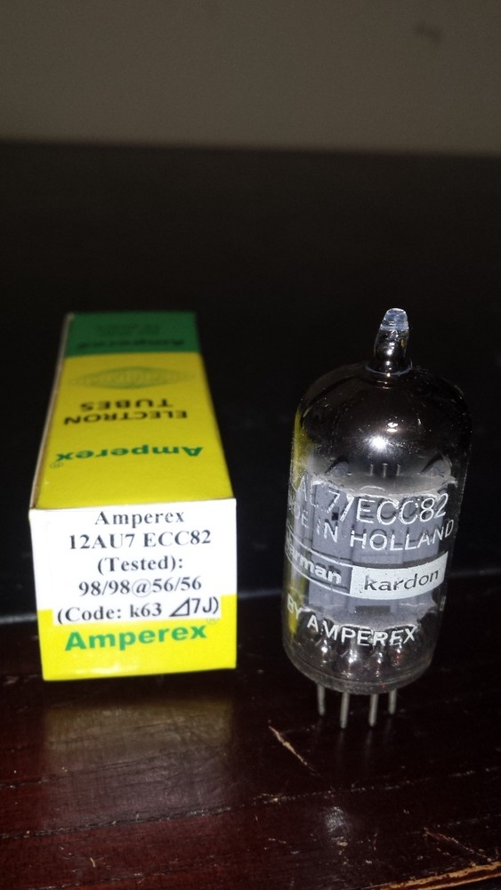 ⭐️RARE⭐️1957 TEST NOS AMPEREX 12AU7 ECC82 Foil D Getter k63 ⊿7J Tube TV-7 Tested