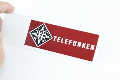 TELEFUNKEN logo badge Sticker Decal waterproof 108mm(4.25&Prime;)X40mm(1.57&Prime;) red