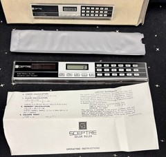 VTG Sceptre LCD Solar Electronic Ruler Calculator W/Box & Instuctions Not Used