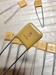 SET OF 5 Vintage NOS 475Z Capacitor 4.7 uF, CZ Mexico, Yellow New, Microfarads