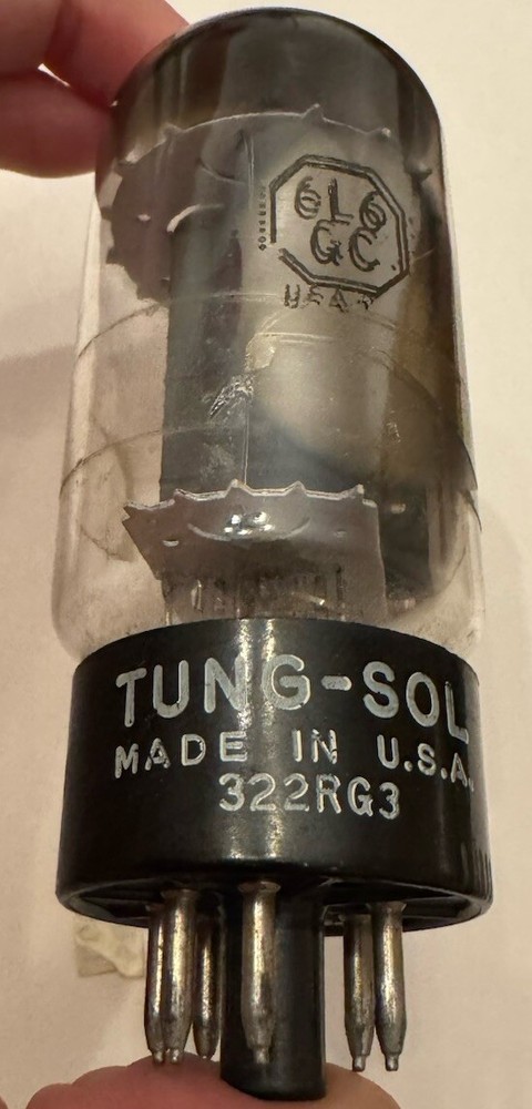 NOS 6L6GC triple Getter Black Plate power Audio Tube 322RG3 Tungsol Original