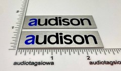 Audison Custom Aluminum Speaker Badge Logo Pair Self Stick