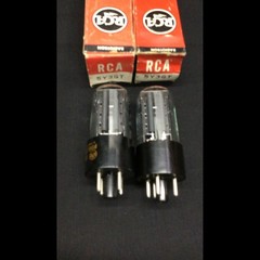 NOS PAIR RCA 5Y3GT Black Plate VINTAGE Audio Radio RECTIFIER Vacuum Tubes H.9165
