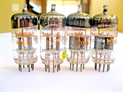 4 12AX7/ECC83 VACUUM TUBES GRAY PLATE O GETTER MATCHED DATE GERMANY TV-7 TESTED