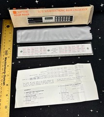 VTG Sceptre LCD Solar Electronic Ruler Calculator W/Box & Instuctions Not Used