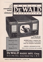 Vintage 1940s DeWald BT-100, 10&Prime; Table Top TV, RCA 630 Clone
