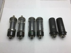 Lot of 6 Vintage Electronic Vacuum Tubes 5U4GB (2), 6CD6GA (2),
