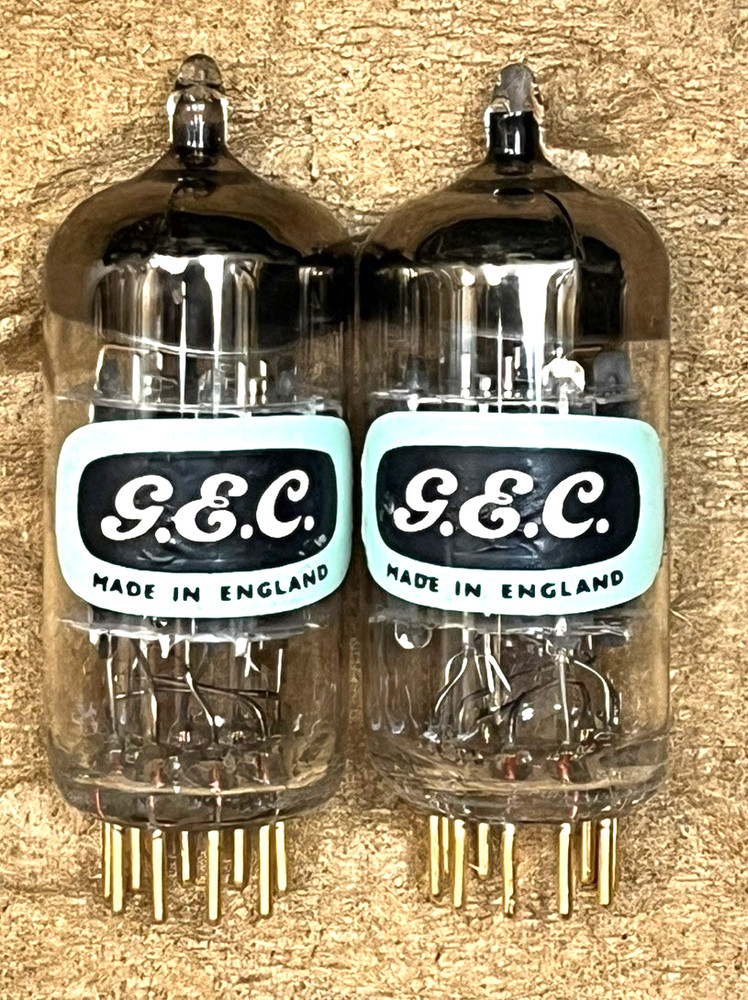 EXTREMELY RARE NOS MATCH PAIR GEC B329 12AU7 ECC82 BRITISH TUBES GOLD PIN 1960&rsquo;S