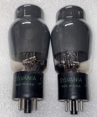 Matched Pair Sylvania 6L6G Smoke Glass Vacuum Tubes Amplitrex NOS Same Dates