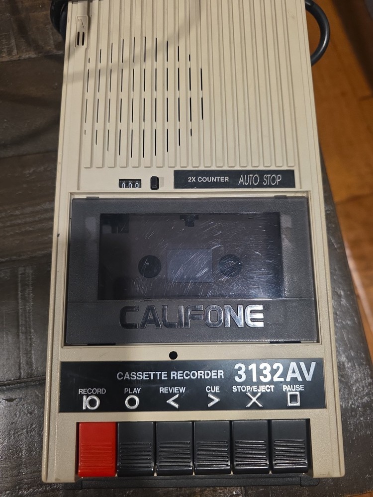 Califone 3132AV Portable Vintage Cassette Tape Recorder and Player