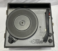 VTG Hamilton Electronics Model 910 Portable Turntable 78, 45, 33 Works