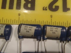 Qty(12) .015uf 100VDC Plastic Molded Film/Foil Capacitors NOS 10%