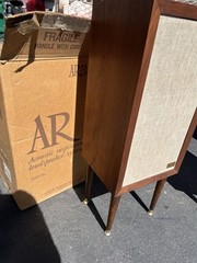 Vintage AR-3A Speakers One Owner W/Boxes MCM Stands & Original Stands Acoustic