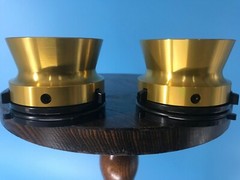Burlington Recording Pro Gold 1/4&Prime; NAB Hub Adapters with Aluminum Trumpet (Pair)