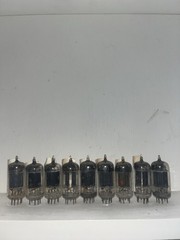 9 Unknown Brand Lot 12AU7 Black Plate Tubes Tubes TV7 Test Strong See Photos