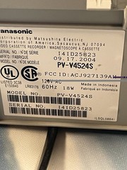 Panasonic PV-V4524S Video Cassette Player – Silver. Works Great. No Remote