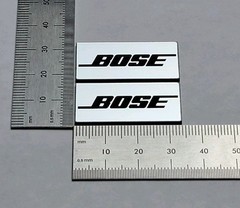 Bose Speaker Badge Logo Emblem Brushed Silver With Self Stick Adhesive