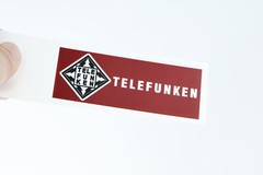 TELEFUNKEN logo badge Sticker Decal waterproof 108mm(4.25&Prime;)X40mm(1.57&Prime;) red
