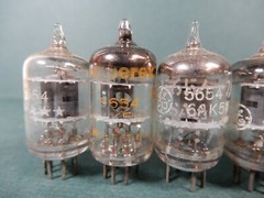 GE (5) Amperex (1) 5654 6AK5 Vacuum Tubes Untested