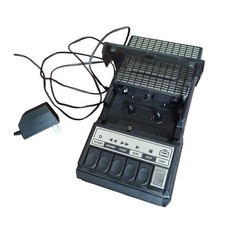 Vintage General Electric Portable Cassette Tape Recorder w cord Model 3-5014B