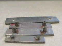 Lot of 4 Vintage BECKMAN Instruments Metal Emblem Name Plate Logo Tags
