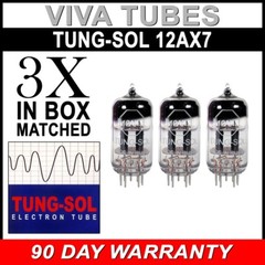 New Gain Matched Trio (3) Tung-Sol Reissue 12AX7 ECC83 Tubes – Authorized Dealer