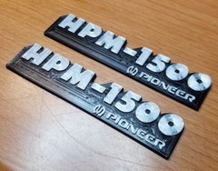 Pioneer HPM-1500 Speaker Badge Emblem Logo Name Plate pair reproduction