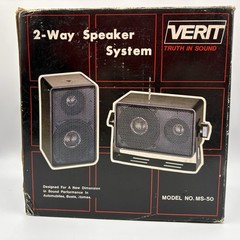 Vintage VERIT 2 Way Speaker System MS-50 New in Original Box Mini Plastic Boxes