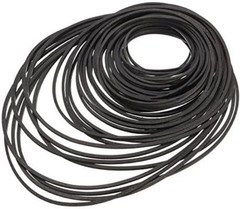 50-Pack Rubber Belts for Cassette Repair, Sizes 40mm-190mm, Black Durable Rubber