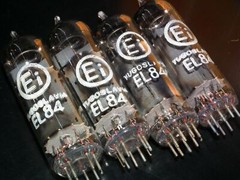 EL84 6BQ5 Tungsram Hungary – NOS platinum matched quad from 70s NOS NIB EI Boxes