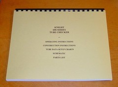 MANUAL + Chart KNIGHT 600 600A 600B Tube Tester Checker new remastered documents