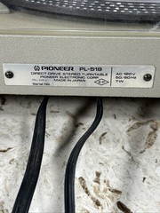 Vintage Pioneer PL-518 Direct Drive Turntable Original Box Missing Parts ** See