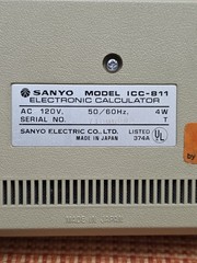 Rare Vintage Sanyo Mini Electronic Desktop Calculator Model ICC-811 Tested Works