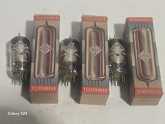 3x Telefunken EF86 6267 Silver Plates White Tip ◇ – NOS In Box