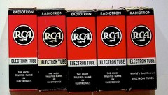 Lot of 5 Vintage RCA Radiotron Electron Tube Boxes GFQ7 50C5 10DE7 6Y6G 6U6G NOS