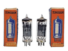MATCHED PAIR 6AU6/EF94/ TUNGSRAM TUBE TESTED WITH ROETEST BY CURVES LOT OF 2 Ps