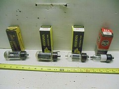 4 Old Vintage Radio TV Vacuum Electron Tubes RCA 1B3GT GE 6BQ6GA 5U4GB