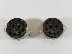 VINTAGE NOS LOT OF 3 UNBRANDED 11 PIN ACCESSORY TUBE SPEAKER SOCKETS & PLUG