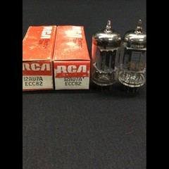 NOS MATCHED PAIR RCA 12AU7A ECC82 Long Plate Audio VACUUM TUBES Tested 4.9221