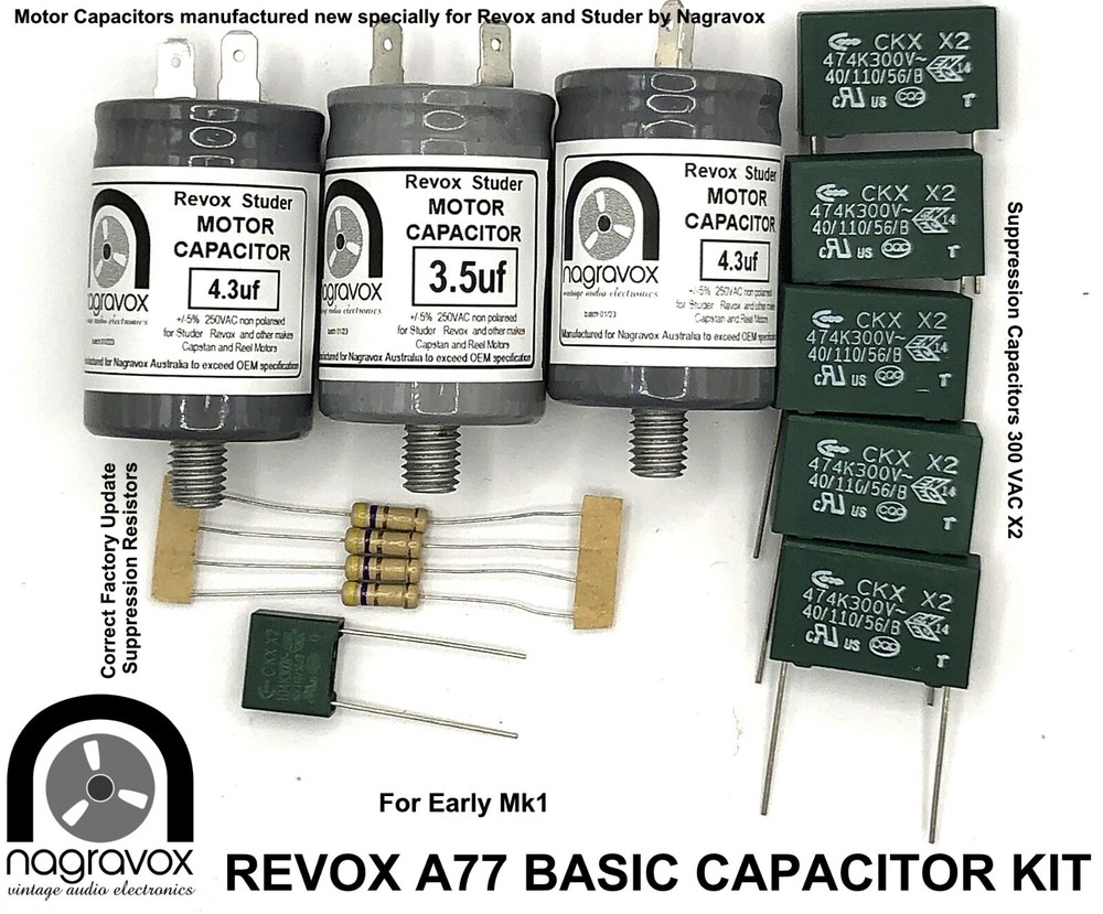 Revox A77 EARLY mk1 BASIC motor & suppressor recap kit