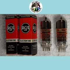 1962 RCA 6829 12AT7 6201 E180CC USA Extra Long Black Ribbed Plate Xtr Strong #55