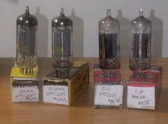 Vintage 2 Pr. 1 Sylvania 1 RCA 6FQ7/6CG7 Vacuum Tubes