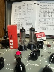 2 NOS RCA 0A2 Tubes for Communications Radios
